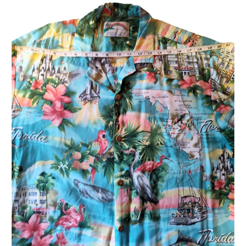 Vintage Paradise Found Honolulu Hawaii Shirt Colorful Tropical Florida Print XL - Picture 3 of 8